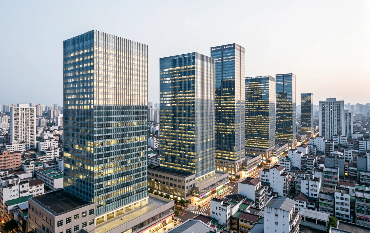 Taipei business district skyline
